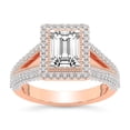 thumbnail image 1 of IGI Certified 5 Carat Emerald Shape Lab Grown Diamond Engagement Ring | 14K Rose Gold | Opulenté Antique Halo Diamond Ring | FG-VS Quality Friendly Diamonds, 1 of 6