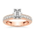 thumbnail image 1 of IGI Certified 5 Carat Emerald Shape Lab Grown Diamond Engagement Ring | 14K Rose Gold | Regalia Milgrain Diamond Ring | FG-VS Quality Friendly Diamonds, 1 of 6