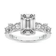 thumbnail image 1 of IGI Certified 5 Carat Emerald Shape Lab Grown Diamond Engagement Ring | 14K White Gold | Chrizan Round & Pear Side Stone Diamond Ring | FG-VS1-VS2 Quality Friendly Diamonds, 1 of 6