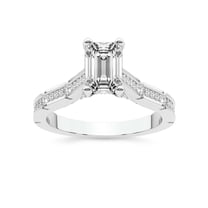 IGI Certified 5 Carat Emerald Shape Lab Grown Diamond Engagement Ring | 14K White Gold | Delphie Channel Set Diamond Ring | FG-VS1-VS2 Quality Friendly Diamonds
