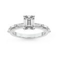 thumbnail image 1 of IGI Certified 5 Carat Emerald Shape Lab Grown Diamond Engagement Ring | 14K White Gold | Kimberly Baguette Side Stone Diamond Ring | FG-VS1-VS2 Quality Friendly Diamonds, 1 of 6