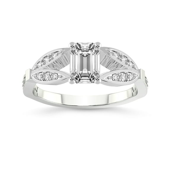 IGI Certified 5 Carat Emerald Shape Lab Grown Diamond Engagement Ring | 14K White Gold | Nova Split Shank Vintage Diamond Ring | FG-VS Quality Friendly Diamonds