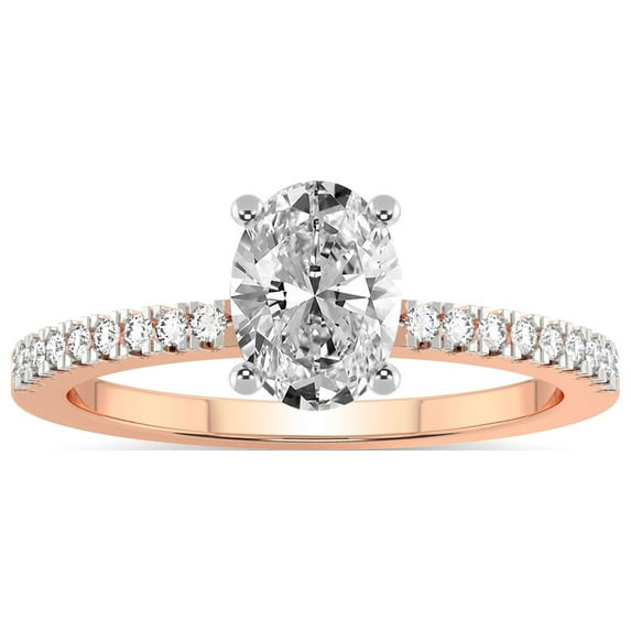 IGI Certified 5 Carat Oval Shape Lab Grown Diamond Engagement Ring | 14K Rose Gold |Jia Secret Double Halo Eternity Diamond Ring | FG-VS1-VS2 Quality Friendly Diamonds