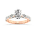 thumbnail image 1 of IGI Certified 5 Carat Oval Shape Lab Grown Diamond Engagement Ring | 14K Rose Gold | Larisa Side Stone Diamond Ring | FG-VS1-VS2 Quality Friendly Diamonds, 1 of 5