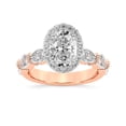thumbnail image 1 of IGI Certified 5 Carat Oval Shape Lab Grown Diamond Engagement Ring | 14K Rose Gold | Micaela Halo Diamond Ring | FG-VS1-VS2 Quality Friendly Diamonds, 1 of 5
