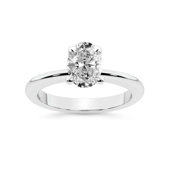 IGI Certified 5 Carat Oval Shape Lab Grown Diamond Engagement Ring | 14K White Gold | Cordelia Knife Edge Solitaire Diamond Ring | FG-VS1-VS2 Quality Friendly Diamonds