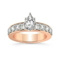 thumbnail image 1 of IGI Certified 5 Carat Pear Shape Lab Grown Diamond Engagement Ring | 14K Rose Gold | Alfreda Half Eternity Diamond Ring | FG-VS1-VS2 Quality Friendly Diamonds, 1 of 6