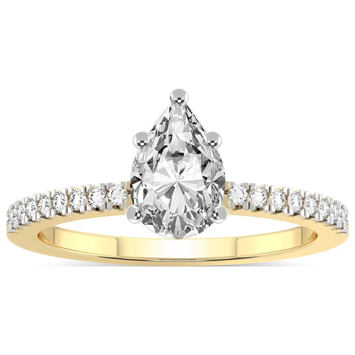 IGI Certified 5 Carat Pear Shape Lab Grown Diamond Engagement Ring ...