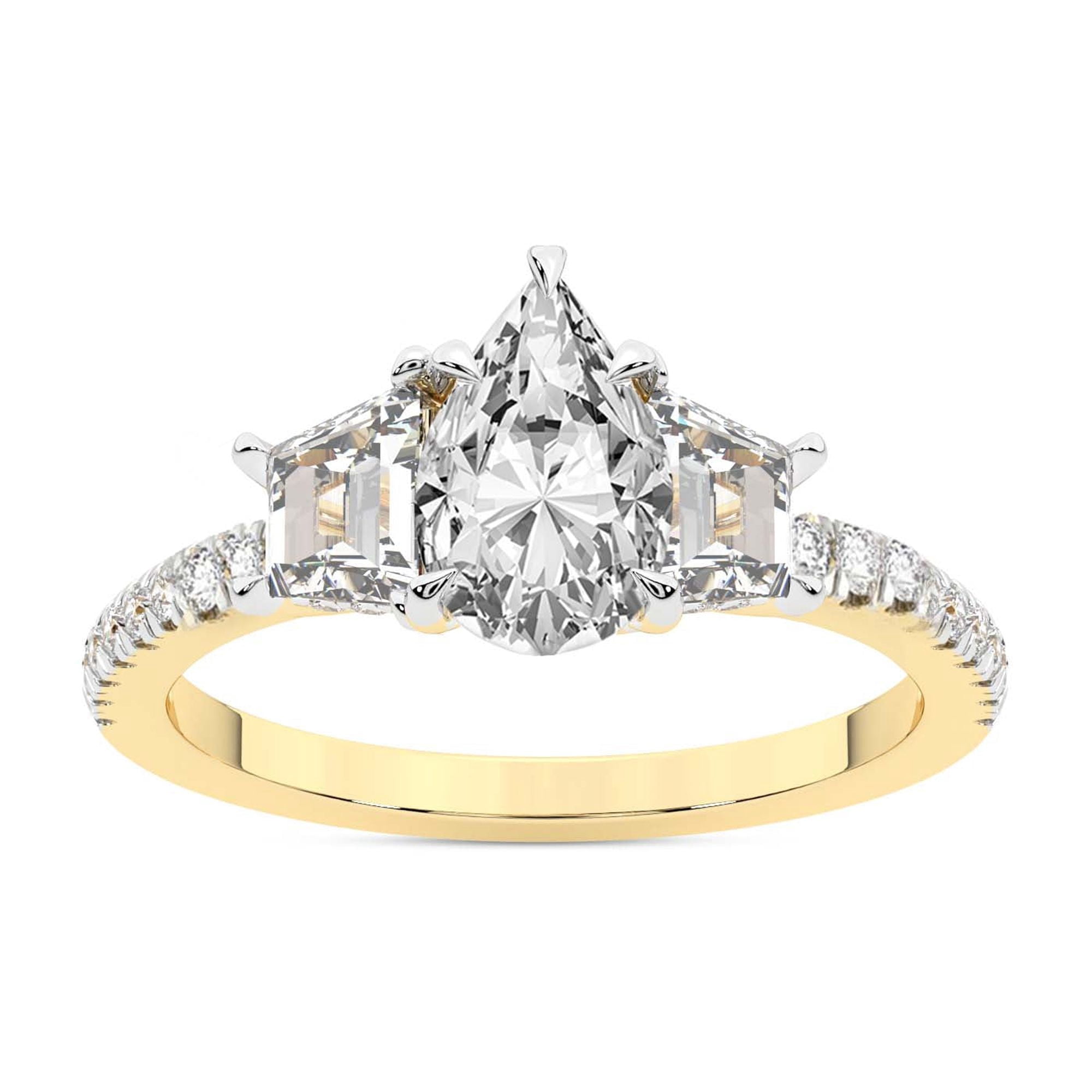 IGI Certified 5 Carat Pear Shape Lab Grown Diamond Engagement Ring ...