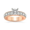 thumbnail image 1 of IGI Certified 5 Carat Princess Shape Lab Grown Diamond Engagement Ring | 14K Rose Gold | Alfreda Half Eternity Diamond Ring | FG-VS1-VS2 Quality Friendly Diamonds, 1 of 6