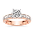 thumbnail image 1 of IGI Certified 5 Carat Princess Shape Lab Grown Diamond Engagement Ring | 14K Rose Gold | Regalia Milgrain Diamond Ring | FG-VS Quality Friendly Diamonds, 1 of 6