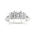 thumbnail image 1 of IGI Certified 5 Carat Princess Shape Lab Grown Diamond Engagement Ring | 14K White Gold | Bethany Three Stone Side Oval Diamond Ring | FG-VS1-VS2 Quality Friendly Diamonds, 1 of 6