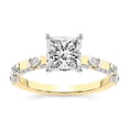 thumbnail image 1 of IGI Certified 5 Carat Princess Shape Lab Grown Diamond Engagement Ring | 14K Yellow Gold | Majestic Love Diamond Accent Ring | FG-VS1-VS2 Quality Friendly Diamonds, 1 of 6