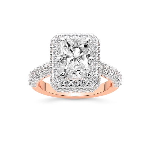 IGI Certified 5 Carat Radiant Shape Lab Grown Diamond Engagement Ring | 14K Rose Gold | Luxoré Vintage Allure Diamond Ring | FG-VS1-VS2 Quality Friendly Diamonds