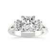 thumbnail image 1 of IGI Certified 5 Carat Radiant Shape Lab Grown Diamond Engagement Ring | 14K White Gold | Bethany Three Stone Side Oval Diamond Ring | FG-VS1-VS2 Quality Friendly Diamonds, 1 of 6