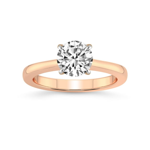 IGI Certified 5 Carat Round Shape Lab Grown Diamond Engagement Ring | 14K Rose Gold |Demi Four Prong Diamond Ring | FG-VS1-VS2 Quality Friendly Diamonds