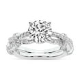 thumbnail image 1 of IGI Certified 5 Carat Round Shape Lab Grown Diamond Engagement Ring | 14K White Gold | Charlotte Double Twist Side Stone Diamond Ring | FG-VS1-VS2 Quality Friendly Diamonds, 1 of 7