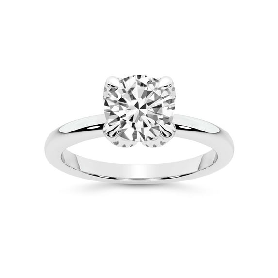 IGI Certified 5 Carat Round Shape Lab Grown Diamond Engagement Ring | 14K White Gold | Mabel Petal Solitaire Diamond Ring | FG-VS1-VS2 Quality Friendly Diamonds