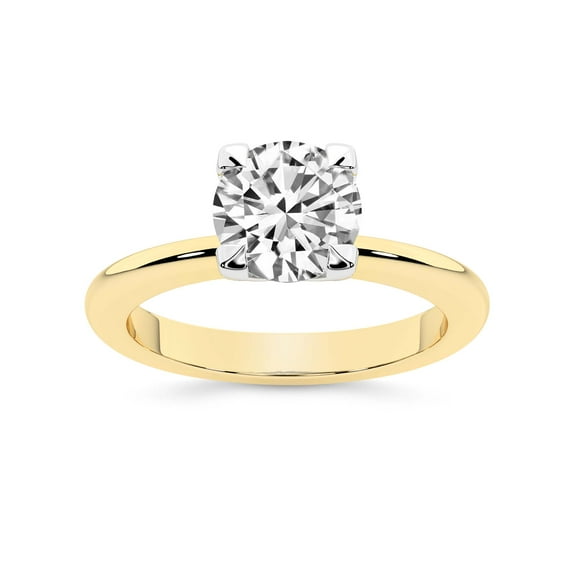 IGI Certified 5 Carat Round Shape Lab Grown Diamond Engagement Ring | 14K Yellow Gold | Cordelia Knife Edge Solitaire Diamond Ring | FG-VS1-VS2 Quality Friendly Diamonds