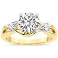 thumbnail image 1 of IGI Certified 5 Carat Round Shape Lab Grown Diamond Engagement Ring | 14K Yellow Gold | Odette Three Stone Bypass Diamond Ring | FG-VS1-VS2 Quality Friendly Diamonds, 1 of 5