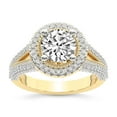 thumbnail image 1 of IGI Certified 5 Carat Round Shape Lab Grown Diamond Engagement Ring | 14K Yellow Gold | Opulenté Antique Halo Diamond Ring | FG-VS Quality Friendly Diamonds, 1 of 8