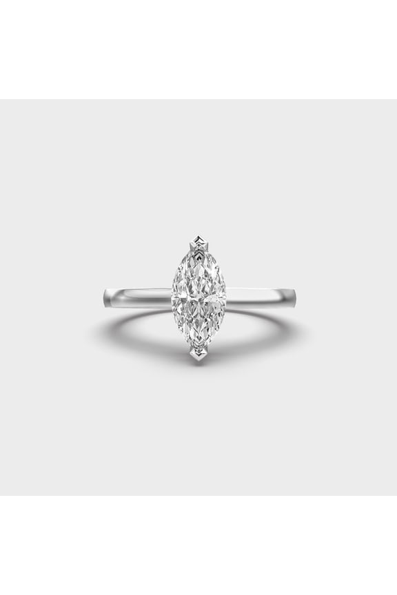 IGI Certified 5 Carat Stylish Marquise Cut Lab Grown Diamond Engagement Ring | 18K White Gold | Solitaire Diamond Engagement Ring | Size 11.5 Diamond-Capitals