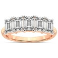 thumbnail image 1 of IGI Certified Emerald Shape Lab Grown Diamond Anniversary Band Ring For Women | 5 Stone 1 CT TW In 14K Rose Gold | FG-VS1-VS2 Quality Ophelia Friendly Diamonds Band Ring, 1 of 5