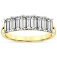 thumbnail image 1 of IGI Certified Emerald Shape Lab Grown Diamond Anniversary Band Ring For Women | 5 Stone 2 CT TW 14K Yellow Gold | FG-VS Quality Emerald Friendly Diamonds Band Ring, 1 of 6