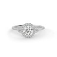 thumbnail image 1 of IGI Certified Halo Solitaire Engagement Ring, 1.00 Cttw Round Cut Lab Grown Diamond Rings for Women In 18K Solid White Gold F-G, VS-SI Quality Ring Size-10, 1 of 6
