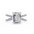thumbnail image 1 of IGI Certified Lab Created Diamond 2.56 CT Emerald Shape Wedding Ring, Hidden Halo Anniversary Ring, Split Engagement Proposal Ring For Girl, 1 of 4