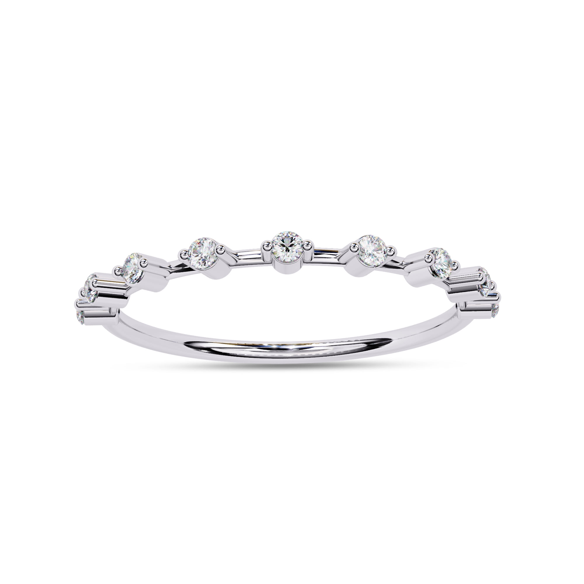 1/10 CT Diamond Eternity Stacking Ring - 14k Rose Gold Plated Sterling Silver, Size 5.5, Natural Diamonds - View #5