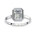 thumbnail image 1 of IGI Certified Lab Grown Diamond Engagement Ring | 7.5x5.5mm Emerald Cut Bezel Set Solitaire Wedding Promise Rings For Women In 14k White Gold | F-G, VS-SI Quality (1.30 Ctw) Ring Size9, 1 of 7
