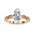 thumbnail image 1 of IGI Certified Lab Grown Diamond Engagement Ring | Center 10x5mm Marquise Cut Beaded Solitaire Stackable Promise Rings For Women In 18K Solid Rose Gold | F-G, VS-SI Quality (1.05 Ctw) Ring Size-4.5, 1 of 7