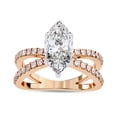thumbnail image 1 of IGI Certified Lab Grown Diamond Engagement Ring | Center 10x5mm Marquise Cut Split Shank Solitaire Wedding Anniversary Rings For Women 14k Solid Rose Gold | F-G, VS-SI Quality (1.15 Ctw) Ring Size-8, 1 of 7