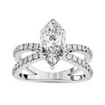 thumbnail image 1 of IGI Certified Lab Grown Diamond Engagement Ring | Center 10x5mm Marquise Cut Split Shank Solitaire Wedding Anniversary Rings For Women 18k White Gold | F-G, VS-SI Quality (1.15 Ctw) Ring Size-5.5, 1 of 7
