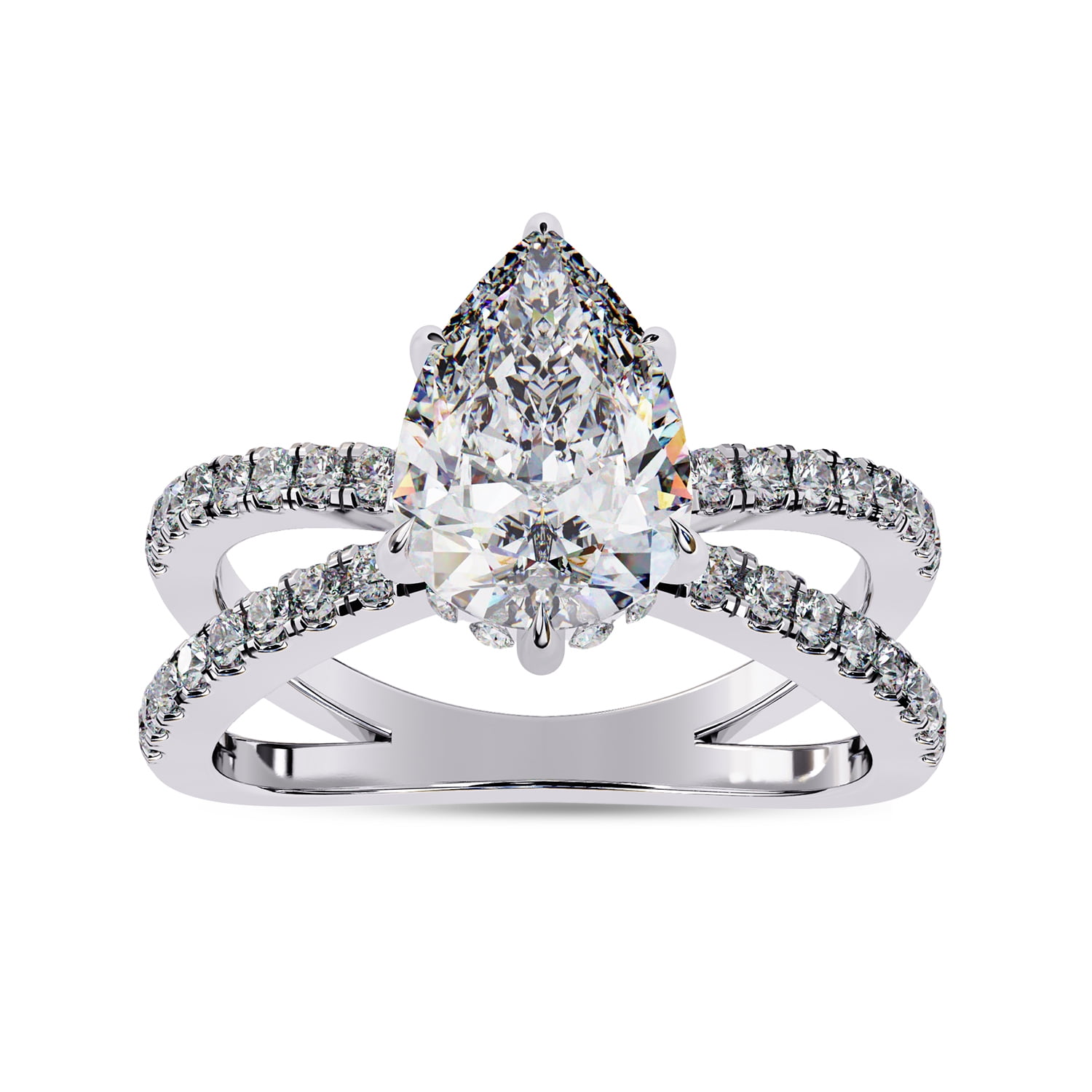 IGI Certified Lab Grown Diamond Engagement Ring | Center 10x7mm Pear ...