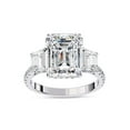 thumbnail image 1 of IGI Certified Lab Grown Diamond Engagement Ring | Center 10x8mm Emerald 3 Stone Hidden Halo Anniversary Wedding Rings For Women 18k Solid White Gold | F-G, VS-SI Quality (5.20 Ctw) Ring Size-4, 1 of 6