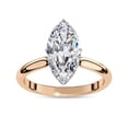 thumbnail image 1 of IGI Certified Lab Grown Diamond Engagement Ring | Center 12x6mm Marquise Cut Solitaire Halo Stackable Promise Rings For Women In 18K Solid Rose Gold | F-G, VS-SI Quality (1.60 Ctw) Ring Size-6, 1 of 7