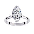 thumbnail image 1 of IGI Certified Lab Grown Diamond Engagement Ring | Center 12x6mm Marquise Cut Solitaire Halo Stackable Promise Rings For Women In 18k Solid White Gold | F-G, VS-SI Quality (1.60 Ctw) Ring Size-7, 1 of 7