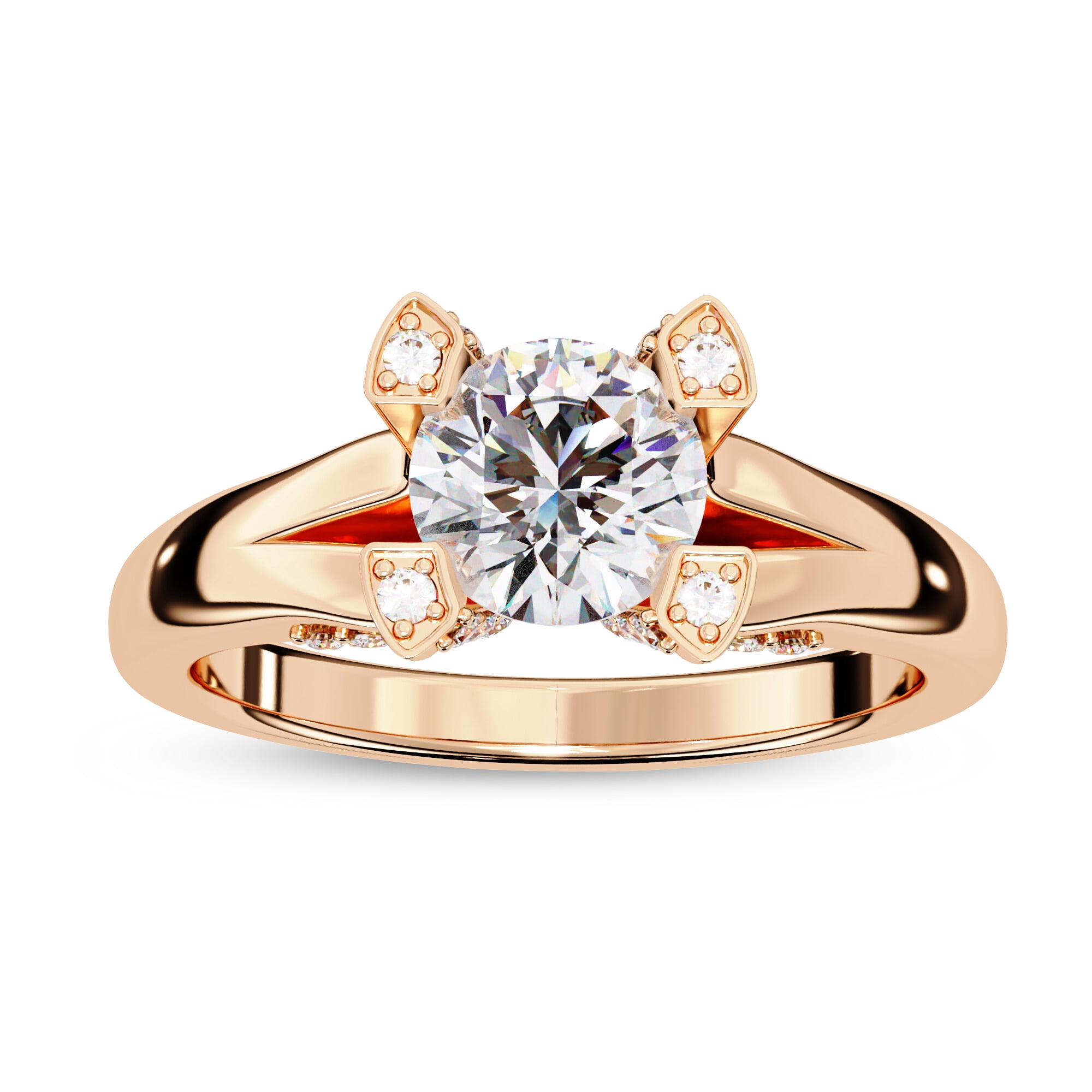 IGI Certified Lab Grown Diamond Engagement Ring | Center 6mm Round Cut ...