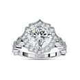 thumbnail image 1 of IGI Certified Lab Grown Diamond Engagement Ring | Center 7.5MM Cushion Cut Beaded Floral Halo Wedding Rings For Women In 18K Solid White Gold | F-G, VS-SI Quality (2.55 Ctw) Ring Size-10, 1 of 7