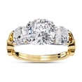 thumbnail image 1 of IGI Certified Lab Grown Diamond Engagement Ring | Center 7.5MM Cushion Cut Infinity 3 Stone Anniversary Wedding Rings For Women In 18K Solid Yellow Gold | F-G, VS-SI Quality (3.50 Ctw) Ring Size-7, 1 of 7