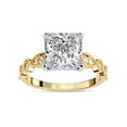 thumbnail image 1 of IGI Certified Lab Grown Diamond Engagement Ring | Center 7.5MM Princess Cut Beaded Hidden Halo Solitaire Wedding Rings For Women In 18K Solid Yellow Gold | F-G, VS-SI Quality (2.60 Ctw) Ring Size-7, 1 of 7