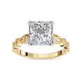 thumbnail image 1 of IGI Certified Lab Grown Diamond Engagement Ring | Center 7.5MM Princess Cut Beaded Hidden Halo Solitaire Wedding Rings For Women In 18K Solid Yellow Gold | F-G, VS-SI Quality (2.60 Ctw) Ring Size-9.5, 1 of 7