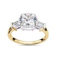 thumbnail image 1 of IGI Certified Lab Grown Diamond Engagement Ring | Center 8.5MM Cushion Cut 3 Stone Solitaire Anniversary Wedding Rings For Women In 14k Solid Yellow Gold | F-G, VS-SI Quality (3.85 Ctw) Ring Size-4.5, 1 of 7