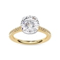 thumbnail image 1 of IGI Certified Lab Grown Diamond Engagement Ring | Center 8.5MM Cushion Cut 4 Prong Solitaire Hidden Halo Wedding Rings For Women In 14k Solid Yellow Gold | F-G, VS-SI Quality (3.40 Ctw) Ring Size-9, 1 of 7