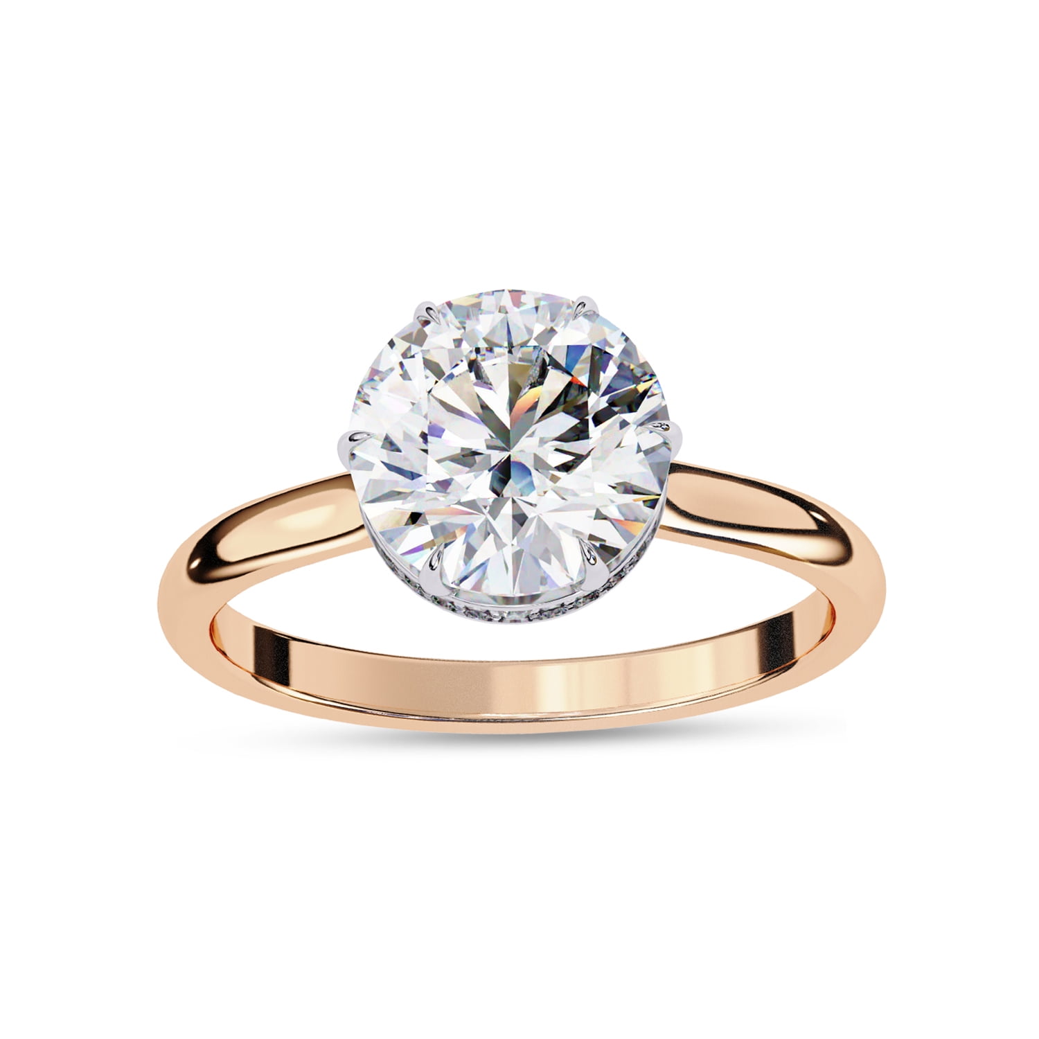 IGI Certified Lab Grown Diamond Engagement Ring | Center 8.5mm Round ...