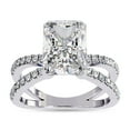 thumbnail image 1 of IGI Certified Lab Grown Diamond Engagement Ring | Center 8.5x6.5mm Radiant Cut Criss Cross Solitaire Halo Promise Rings For Women In 18k Solid White Gold | F-G, VS-SI Quality (2.85 Ctw) Ring Size8.5, 1 of 7