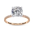 thumbnail image 1 of IGI Certified Lab Grown Diamond Engagement Ring | Center 8mm Cushion Cut Solitaire Stackable Promise Rings For Women In 18K Solid Rose Gold | F-G, VS-SI Quality (2.95 Ctw) Ring Size-10, 1 of 7
