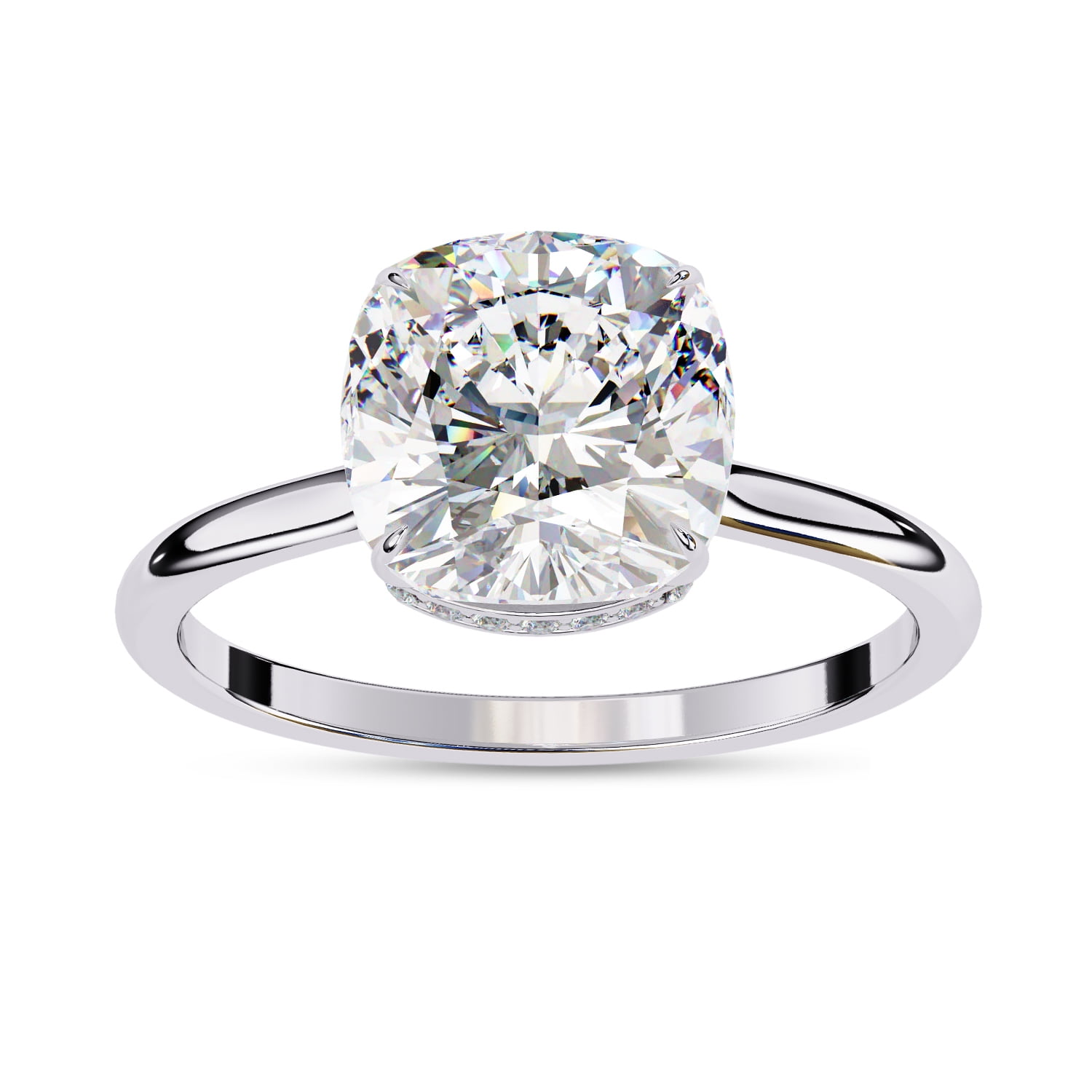 IGI Certified Lab Grown Diamond Engagement Ring | Center 8mm Cushion ...